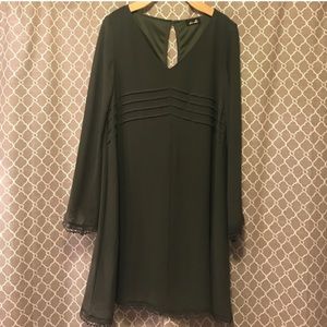 Olive green fall dress